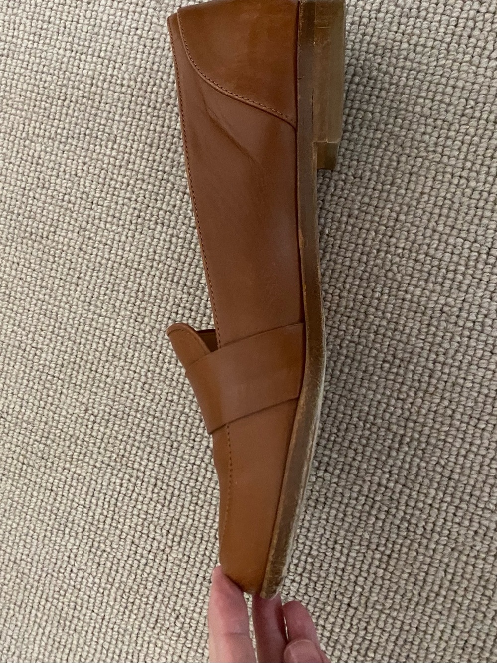 Sezane Cognac Brown Leather Loafers - Picture 2 of 4
